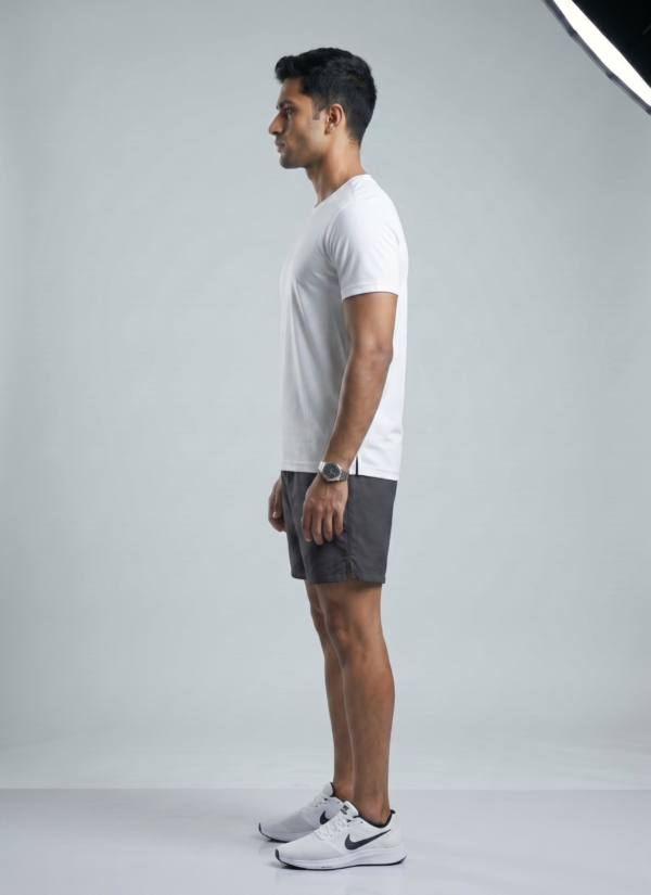 Plain White Round Neck T-Shirt | 180 GSM Mesh Knit | 100% Polyester | Stretchable Sports Wear