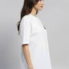 Womens White Oversized T-Shirt with Beauty Graphic Back Print | Loopknit 240 GSM | Cute Aesthetic Streetwear Tee