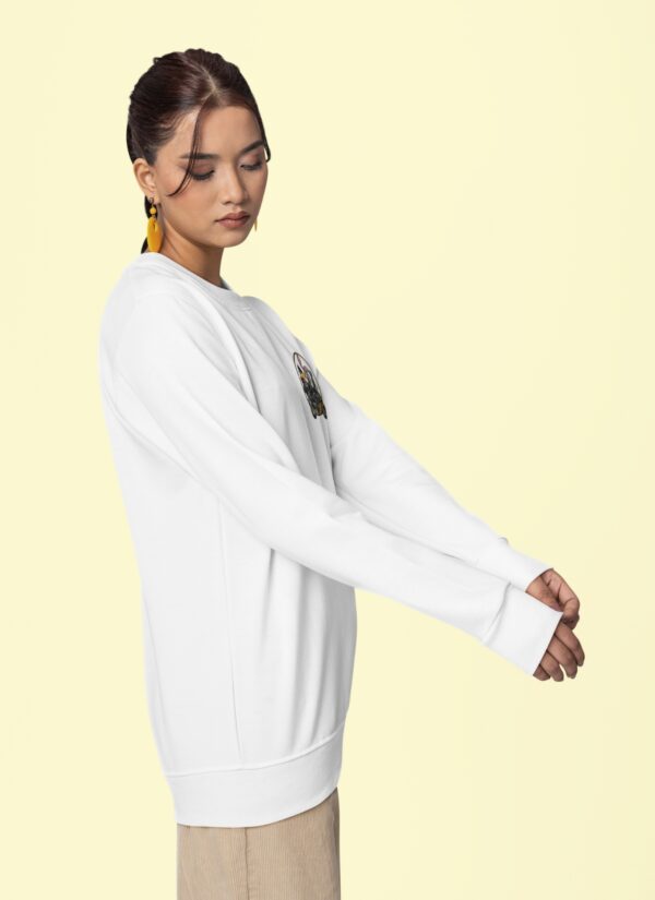 Criminal Mode Oversized Sweatshirt – Women White Graphic Streetwear | Fleece 300 GSM Premium Winter Sweatshirt