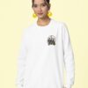 Criminal Mode Oversized Sweatshirt – Women White Graphic Streetwear | Fleece 300 GSM Premium Winter Sweatshirt