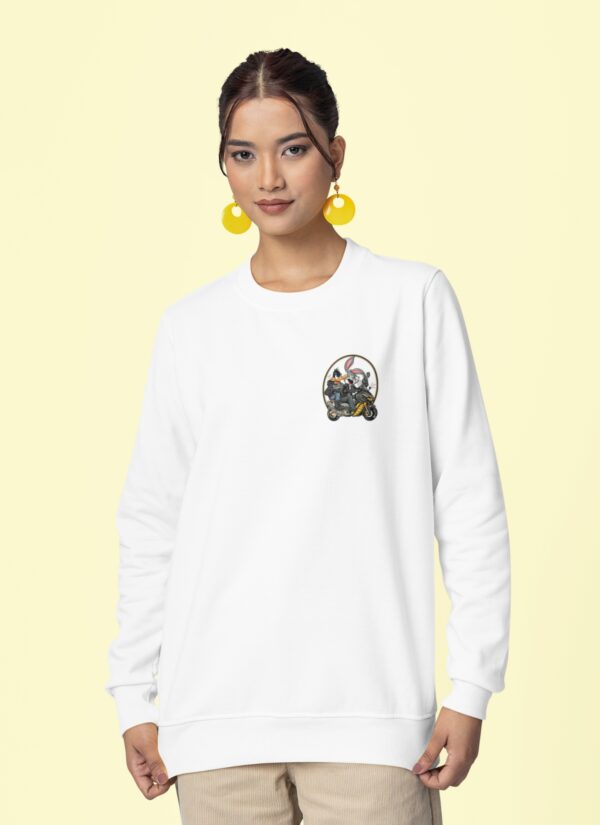 Criminal Mode Oversized Sweatshirt – Women White Graphic Streetwear | Fleece 300 GSM Premium Winter Sweatshirt