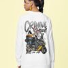Criminal Mode Oversized Sweatshirt – Women White Graphic Streetwear | Fleece 300 GSM Premium Winter Sweatshirt