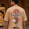 5QCvnsCp_G7L0MSMLZG_2026-05-08_1.png Unisex Oversized Hanuman Warrior Graphic T-Shirt Bold Devotion Design, Beige Cotton Tee