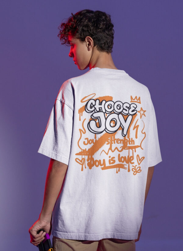 7u3F4Gof_AT0XA3BK01_2026-01-30_3.jpg Choose Joy Oversized T-Shirt for Men | Positive Quote Graffiti Back Print DTF T-Shirt | Modern Streetwear Aesthetic Casual Wear | Premium Loopknit 240 GSM Oversized Fit BY Giftspeaks