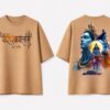 Mahakal Divine Graphic Oversized Beige T-Shirt for Men & Women | Spiritual Lord Shiva Back Print | Premium 240 GSM Loopknit Cotton | Unisex Streetwear Devotional Design | Front Sanskrit Typography & Detailed Back Artwork