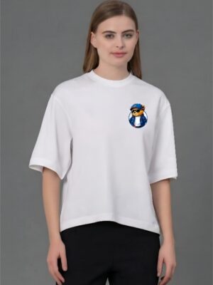 AX8Z_24W_GXDGKJKFAS_2026-01-30_1.jpg Oversized T-Shirt for Women | Bear Graphic Back Print White Tee | Loopknit 240 GSM Premium Cotton | Streetwear Oversize T Shirt