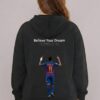 Believe Your Dream Neymar Jr Oversized Hoodie – Women Black Football Graphic Hoodie | Fleece 300 GSM Premium Streetwear