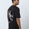 Illusion Magician Oversized Black T-Shirt for Men | Mystery Card Graphic Back Print | Premium Streetwear Loopknit 240 GSM | By Giftspeaks