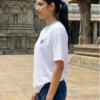 Womens Oversized White T-Shirt | Butterfly & Floral Girl Art Graphic Print | Loopknit 240 GSM Premium Heavy Fabric | Aesthetic Streetwear T-Shirt for Women