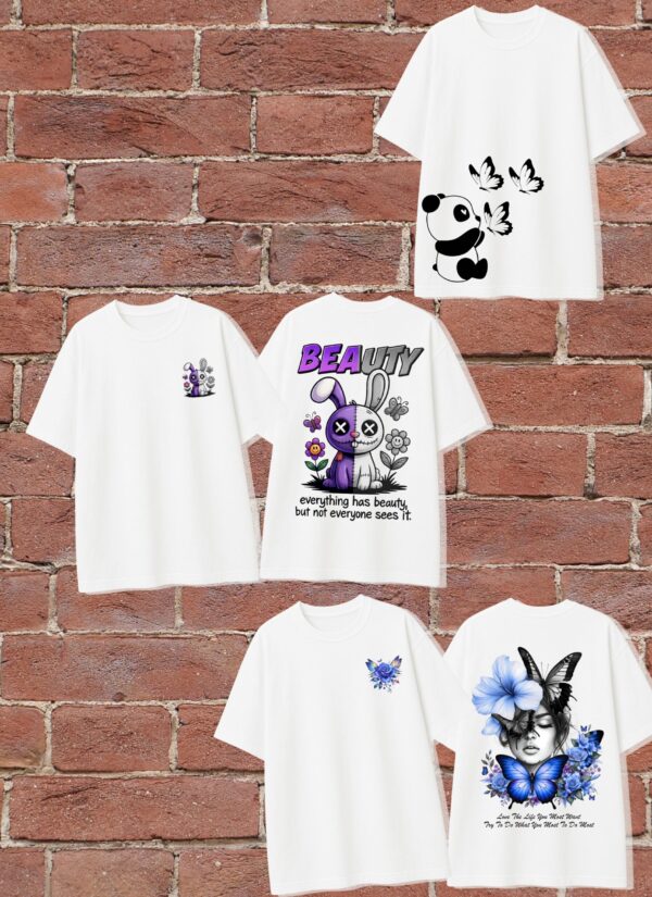 Pack of 3 Oversized Graphic Printed T-Shirt Combo for Women Premium Cotton Streetwear Tees