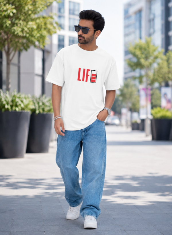 ChatGPT Image Aug 1, 2026, 02_14_50 PM Oversized White “One Step” T-Shirt – 240 GSM Loopknit Cotton DTF Print Streetwear