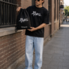 Rebel Graphic Oversized T-Shirt, Cap & Drawstring Bag Combo for Men | Streetwear Statement Set | Loopknit 240 GSM Cotton Tee + Adjustable Cap + Premium Carry Bag