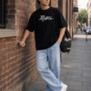 Rebel Graphic Oversized T-Shirt, Cap & Drawstring Bag Combo for Men | Streetwear Statement Set | Loopknit 240 GSM Cotton Tee + Adjustable Cap + Premium Carry Bag
