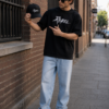 Rebel Graphic Oversized T-Shirt, Cap & Drawstring Bag Combo for Men | Streetwear Statement Set | Loopknit 240 GSM Cotton Tee + Adjustable Cap + Premium Carry Bag