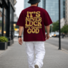 God's Plan Oversized Graphic T-Shirt for Men | Krishna Inspired Spiritual Streetwear Tee | Divine Anime Aesthetic Casual Oversized Cotton Tshirt