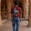 Mahakal Divine Graphic Oversized Maroon T-Shirt for Men & Women | Spiritual Lord Shiva Back Print | Premium 240 GSM Loopknit Cotton | Unisex Streetwear Devotional Design | Front Sanskrit Typography & Detailed Back Artwork