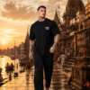 Mahakal Oversized T-Shirt for Men | Lord Shiva Trishul Back Print Black Tee | Loopknit 240 GSM Premium Cotton