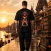 Mahakal Oversized T-Shirt for Men | Lord Shiva Trishul Back Print Black Tee | Loopknit 240 GSM Premium Cotton