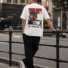 White Oversized Hip-Hop Aesthetic T-Shirt for Men | Rap Culture Back Print Loopknit Cotton Tee 240 GSM