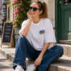 Just Money Womens Oversized T-Shirt | Bold Bear Graphic Back Print | White