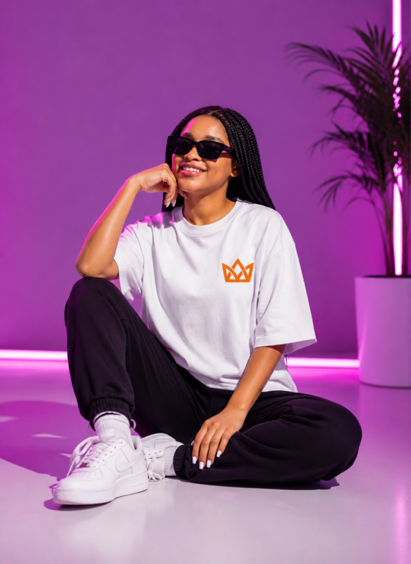 Oversized T-Shirt for Women | Choose Joy Back Print White Oversize Tee | Loopknit 240 GSM Premium Cotton Streetwear