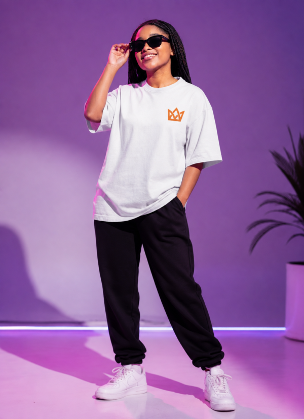 Oversized T-Shirt for Women | Choose Joy Back Print White Oversize Tee | Loopknit 240 GSM Premium Cotton Streetwear