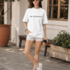 White Oversized Gothic Aesthetic T-Shirt for Women | Dark Mood Back Artwork Loopknit Cotton Tee 240 GSM
