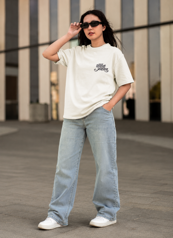 ChatGPT Image Aug 13, 2026, 03_13_28 PM Shivray White Oversized T Shirt for Women | Shivaji Maharaj Printed Oversize Cotton T-Shirt for Girls | Premium Loopknit 240 GSM Streetwear Graphic Tee | Royal Maratha Culture Women T Shirt � Giftspeaks