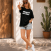 Women Black Oversized Broken Record Graphic T-Shirt | Urban Streetwear Back Print Tee