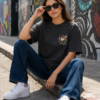 ChatGPT Image Aug 14, 2026, 03_37_53 PM Women Oversized Graphic T-Shirt | Chill Ride Cartoon Back Print | Loopknit 240 GSM Cotton | Relaxed Streetwear Drop Shoulder Tee