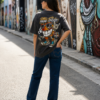 ChatGPT Image Aug 14, 2026, 03_37_55 PM Women Oversized Graphic T-Shirt | Chill Ride Cartoon Back Print | Loopknit 240 GSM Cotton | Relaxed Streetwear Drop Shoulder Tee