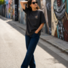 ChatGPT Image Aug 14, 2026, 03_37_57 PM Women Oversized Graphic T-Shirt | Chill Ride Cartoon Back Print | Loopknit 240 GSM Cotton | Relaxed Streetwear Drop Shoulder Tee
