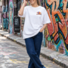 ChatGPT Image Aug 14, 2026, 03_49_20 PM Women Oversized Graphic T-Shirt | Coffee & Space Cartoon Print | Loopknit 240 GSM Cotton | Relaxed Fit Casual Streetwear Tee