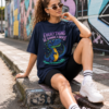 Women Oversized Graphic T-Shirt | Cute Dino Positive Quote Print | Loopknit 240 GSM Casual Streetwear Tee