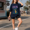 Women Oversized Graphic T-Shirt | Cute Dino Positive Quote Print | Loopknit 240 GSM Casual Streetwear Tee