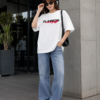 Women Oversized Graphic T-Shirt | Flaming Rose Back Print | Loopknit 240 GSM Bold Streetwear Tee