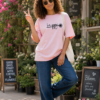 ChatGPT Image Aug 15, 2026, 02_51_33 PM Women Pink Oversized T-Shirt Happy Graphic Print | Premium Loopknit Cotton 240 GSM Casual Streetwear Tee