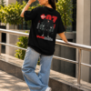 Women Void Walker Oversized Printed T-Shirt Navy Blue & Black | Anime Streetwear Back Print Oversized T-Shirt for Women | Casual & Trendy Girls T-Shirt | Loopknite Fabric 240 GSM by Giftspeaks