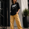 Women's Black Oversized Graphic T-Shirt with DARK Typography & Eye Print | Trendy Streetwear Casual Tee | Soft Cotton Relaxed Fit Fashion Top