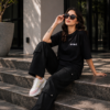 Women's Oversized Black Solid T-Shirt | Relaxed Fit Casual Streetwear Tee | Half Sleeve Round Neck Loose Fit Top for Daily Wear, Travel, College & Weekend Outfits