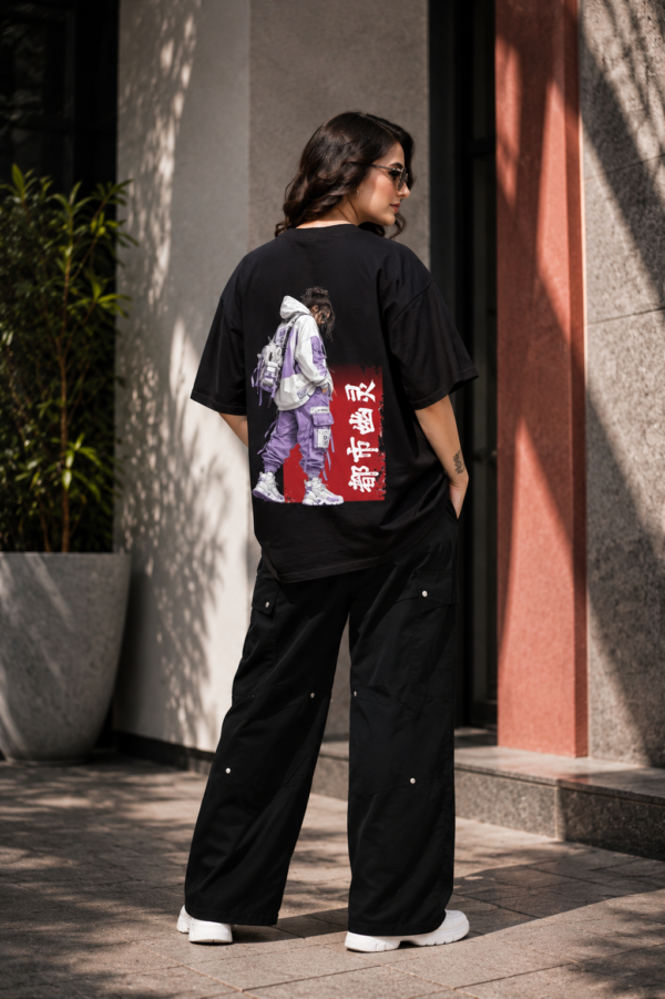 Women's Oversized Black Solid T-Shirt | Relaxed Fit Casual Streetwear Tee | Half Sleeve Round Neck Loose Fit Top for Daily Wear, Travel, College & Weekend Outfits