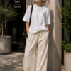 Womens Oversized White Graphic T-Shirt Headphone Back Print Casual Wear
