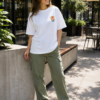 Womens Oversized White T-Shirt | Floral “Say Amour” Graphic Print | Loopknit 240 GSM Premium Heavy Fabric | Cute Aesthetic Streetwear T-Shirt for Women