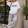 Womens White Oversized T-Shirt with Butterfly Print | Cute Aesthetic Graphic Tee for Everyday Wear