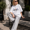 Womens White Oversized T-Shirt with Butterfly Print | Cute Aesthetic Graphic Tee for Everyday Wear