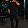 Men's Oversized Black Graphic Printed T-Shirt | Warrior Omega Back Print | Half Sleeve Round Neck | Premium Cotton Streetwear