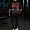 Men's Oversized Black Graphic Printed T-Shirt | Warrior Omega Back Print | Half Sleeve Round Neck | Premium Cotton Streetwear