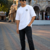 Mens Oversized White T-Shirt | Lord Ganesha Graphic Print | Loopknit 240 GSM Premium Heavy Fabric | Spiritual Streetwear T-Shirt for Men