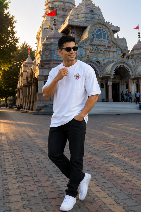 ChatGPT Image Aug 3, 2026, 06_30_35 PM Mens Oversized White T-Shirt | Lord Shiva Om Namah Shivaya Graphic Print | Loopknit 240 GSM Premium Heavy Fabric | Spiritual Streetwear T-Shirt for Men