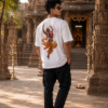 ChatGPT Image Aug 4, 2026, 02_27_02 PM Unisex Oversized Dancing Hanuman Graphic T-Shirt | Energetic Devotion Design, White Cotton Tee